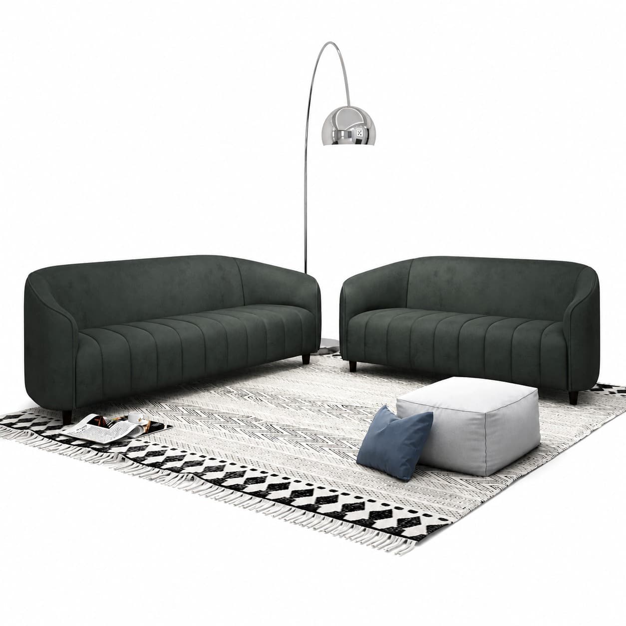 Modern Velvet 3+2 Sofa Set