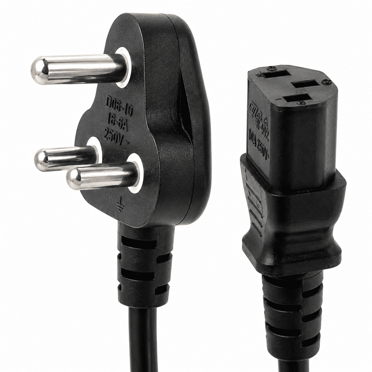Computer Power Cable 1.5m IEC C13 (Pack of 100) — Bulk Wholesale Lot, ISI Certified